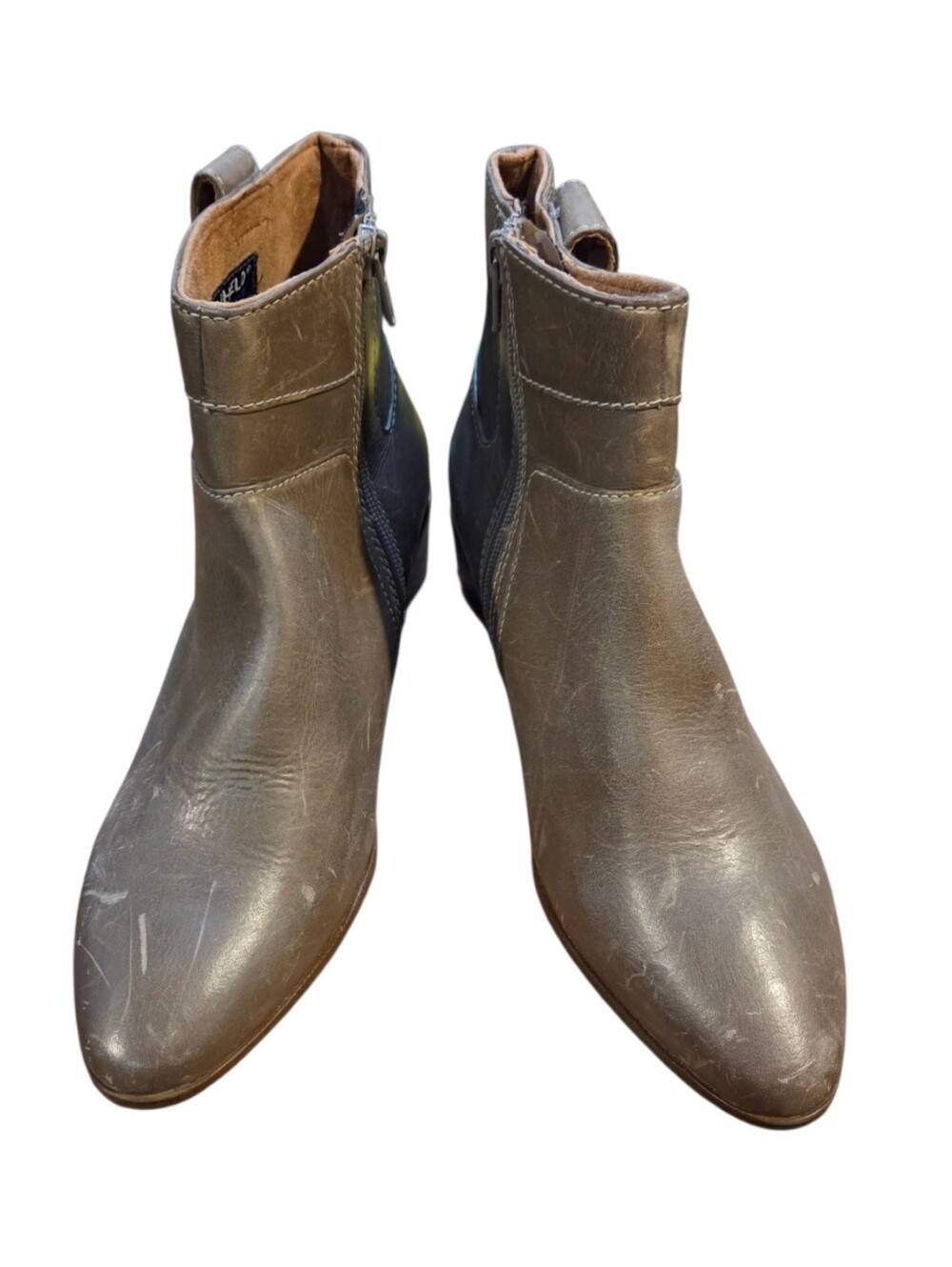 Rockport - Geovana Ankle Boots In Taupe or "Tan Havane" Distressed Leather NWOT